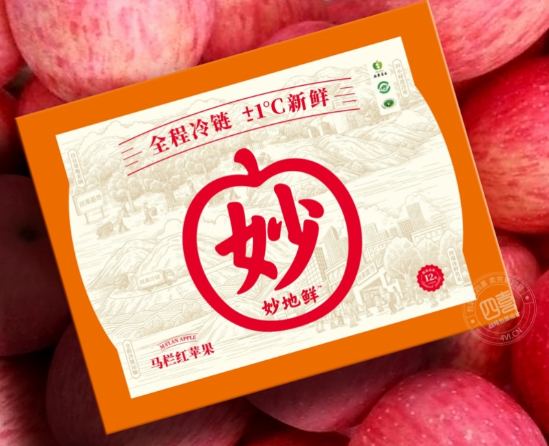 陜果妙地鮮高端蘋果品牌全案設(shè)計包裝設(shè)計案例 - 四喜設(shè)計作品